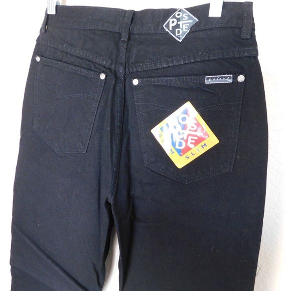 Women's Vintage 90s Posted Jeans Slim Size 11 31x34 Black 932037L NWT New - Picture 8 of 10